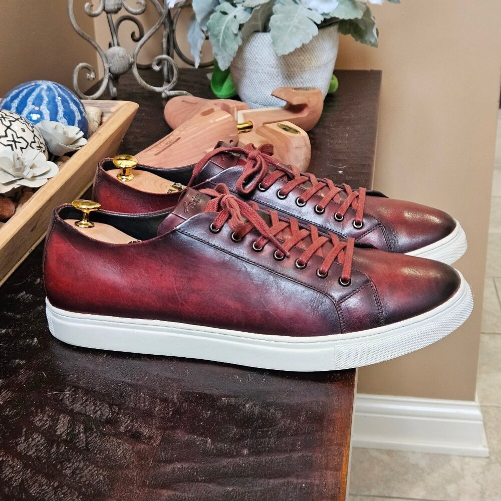 Studio Belvedere Men's 'James' Leather Sneakers, Brownish-Red, Sz 13